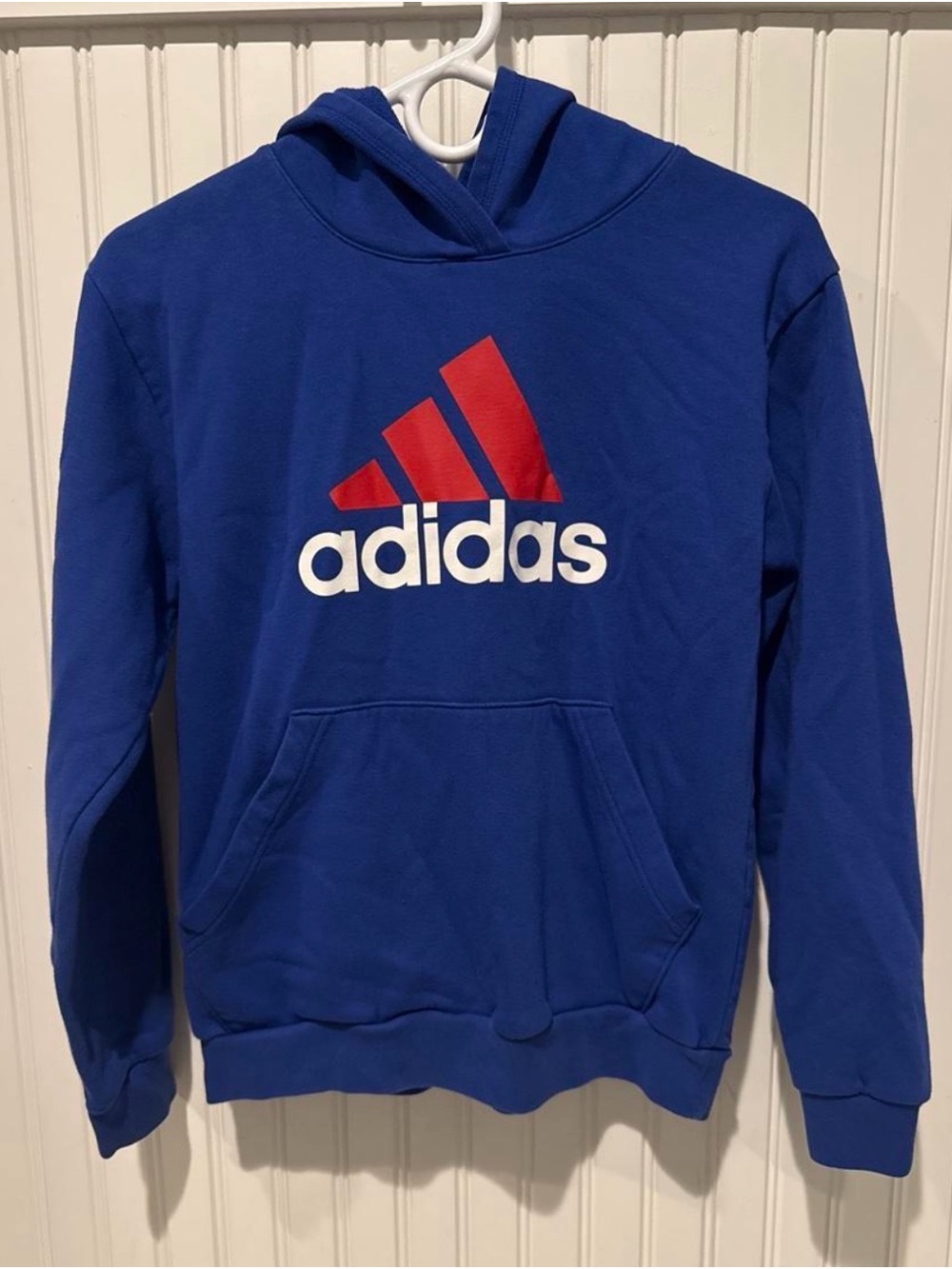 Adidas Blue Sweatshirt with Red Logo